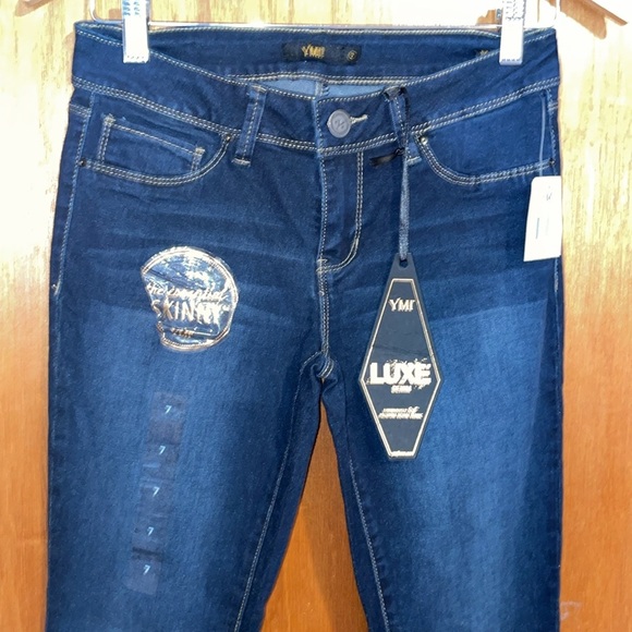 •YMI•NWT MIDNIGHT SKY BLUE ESSENTIAL HI-RISE LUXURIOUS SOFT PREMIUM DENIM SIZE 7 - Picture 9 of 13
